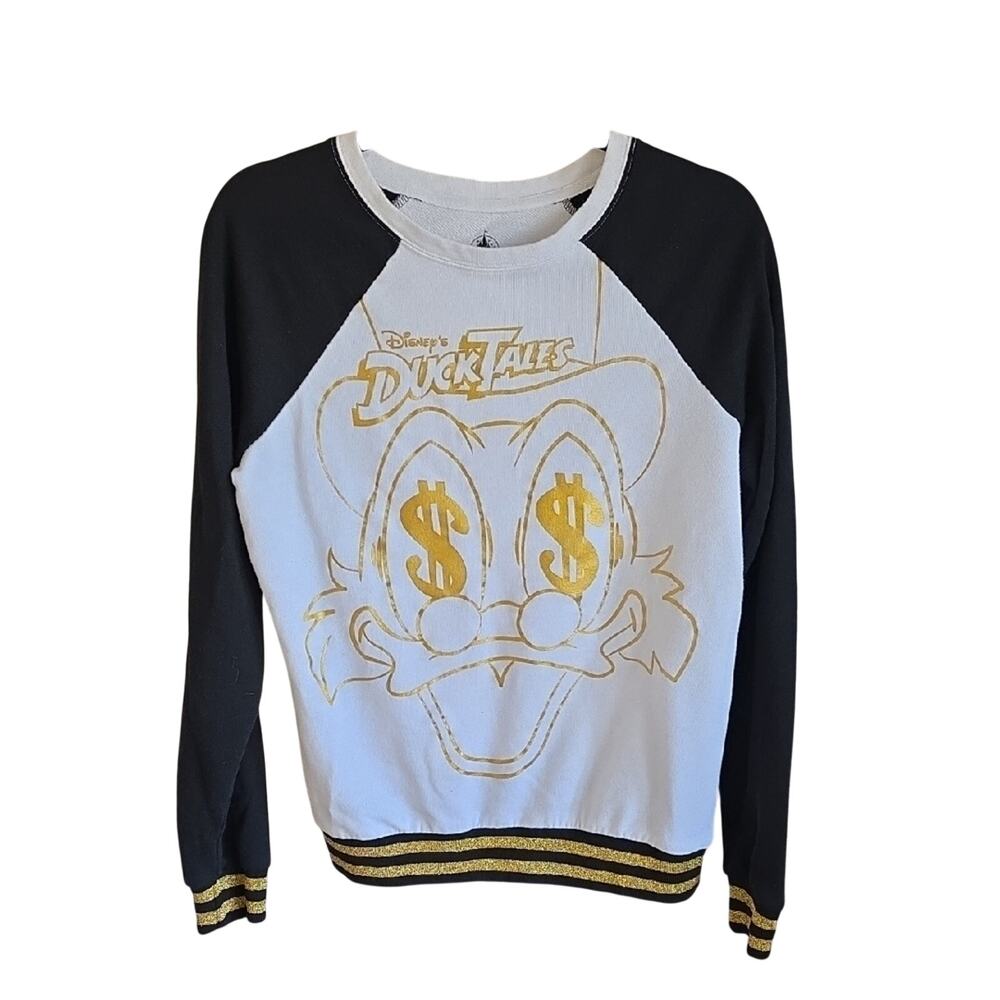 Disney DuckTales Scrooge McDuck Black and White Sweatshirt Womenns Large